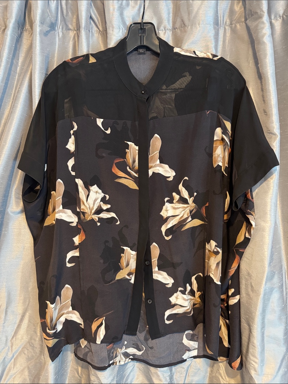 All Saints Fleet Yoro Silk Shirt Size 4